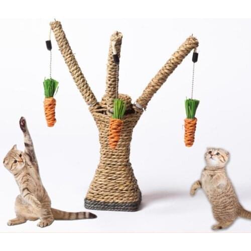 Cat Scratcher Tree Shape Hanging Carrot Scratch-Resistant Post Toy Pet Supplies Cat Toys Cute