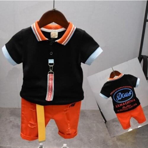 Boys clothing sets summer gentleman suits short sleeve T-shirt + shorts 2pcs kids clothes children clothing set