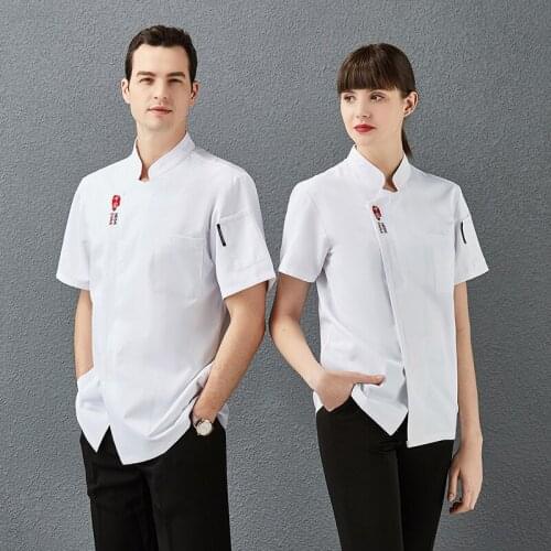 New Short Sleeve Men and Women Kitchen Jacket Workwear Bakery Hotel Chef Uniform Restaurant Catering Cooking Pastry Cook Coat