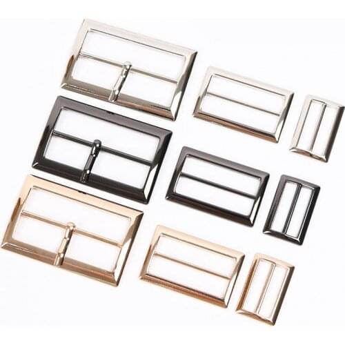 2 Pcs Metal Buckle Hardware DIY Shoulder Leather Bag Strap Belt Webbing Leather Craft Repair Accessory Square Buckle Pin Slider