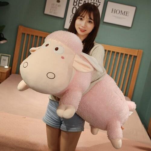 Cute Cartoon Sheep Doll Giant Soft Animal Alpaca Pillow Plush Toy for Girl Gift Decoration 39inch 100cm DY50980