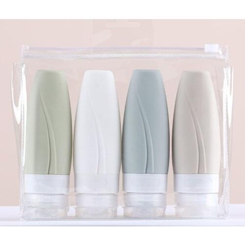 90/60ml Silicone Refillable Bottle Kit Empty Travel Portable Packing Press For Lotion Shampoo Cosmetic Squeeze Containers Tools