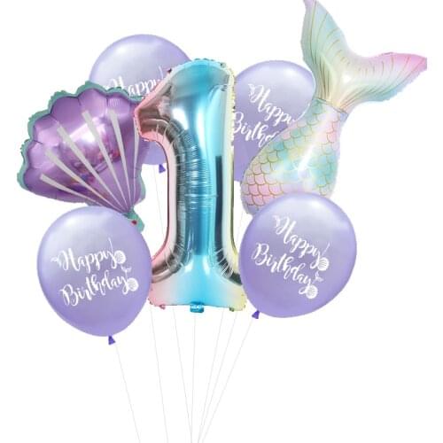 Mermaid Balloon Set Mermaid Party Ballon Under The Sea Party Baloon Little Mermaid Birthday Balon Sea Animal Party Decor Mermaid