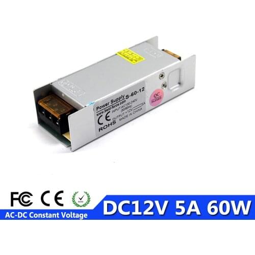 Single Output Switching Power Supply 12v 5a 60w Transformer 100-240v Ac To Dc12v Smps For Electronics Led Strip Display Light