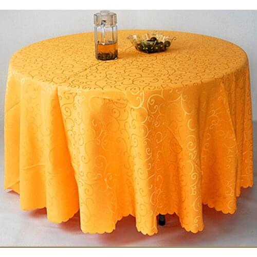 Solid Color high-end 100% Polyester Round Table Cover Dining Table Cloth Tablecloth conference hook flower Hotel Office Wedding