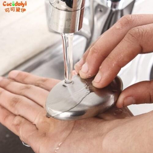 Stainless Steel Oval Soap Kitchen Bar Odor Remover Garlic Deodorize Gadget Tool Nov