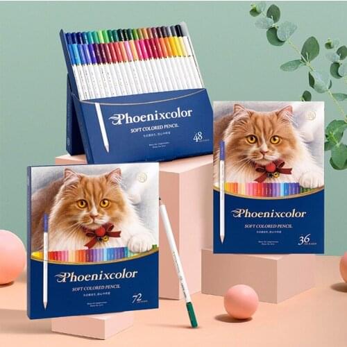 36/48/72Colors Professional Non-toxic Oil Colored Pencils With Ocean Pencil Bag Bold refill Pastel Color Pen Lapis De Cor School