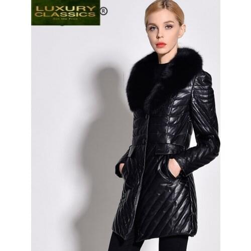 Genuine Leather Down 100% Jacket Women Winter Jackets 2021 Natural Mink Fur Collar Sheepskin Duck Down Coat Female Coats