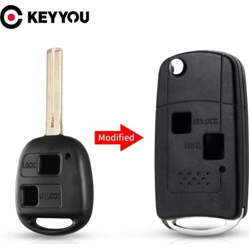 KEYYOU Car Flip 2/3 Buttons Key Shell Modified For LEXUS IS GS ES LS RX IS200 RX300 Fob TOY40 46mm Blade Remote Blank Case