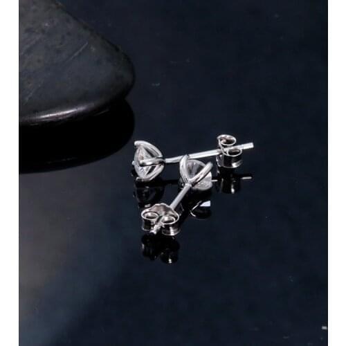AEAW Sterling Silver 925 Moissanite Stud Earrings White Moissanite 3mm 4mm Engagement Wedding for Women