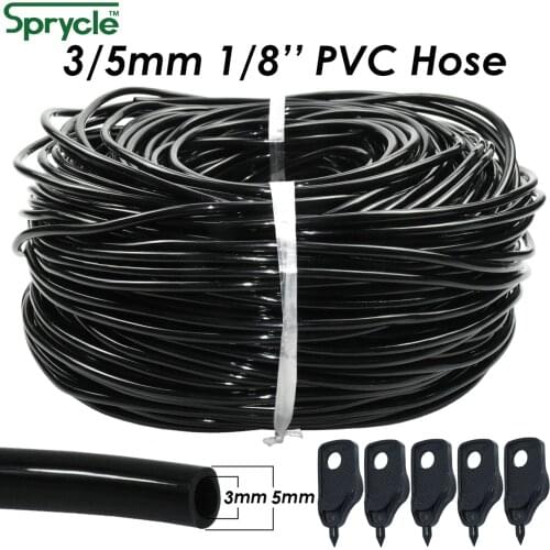 SPRYCLE 10-120M 3/5mm PVC Hose Micro Drip Irrigation System w/ Puncher 1/8'' Garden Tubing Pipe Arrow Dripper Plants Greenhouse