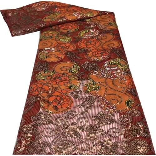 SJ Lace African Lace Fabric 2021 High Quality Lace with Wax Sequins French Net Nigerian Lace Fabrics for Sewing Wedding x3-97