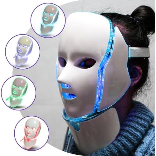 LED Photon Facial&Neck Mask Photodynamic Improve Skin Elasticity Therapy PDT Skin Rejuvenation Face Beauty Device Home Use