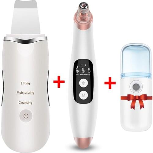 Vibrate Ultrasonic skin scrubber Blackhead Acne Remover Ion Deep Face Cleaning Pore Cleaner Reduce Wrinkles Facial Lifting Tool