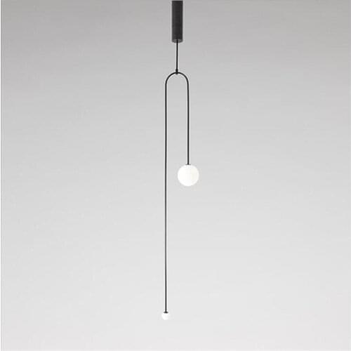 Vintage Loft Simple Iron Glass Line Suspension for Dining Room Bar Foyer Bed Room Black/Gold U Shape Pendant Light 2437