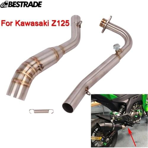 Header Pipe For Kawasaki Z125 Z125 Pro Motorcycle Exhaust System Front Mid Link Connect Tube Slip 51mm Muffler Stainless Steel