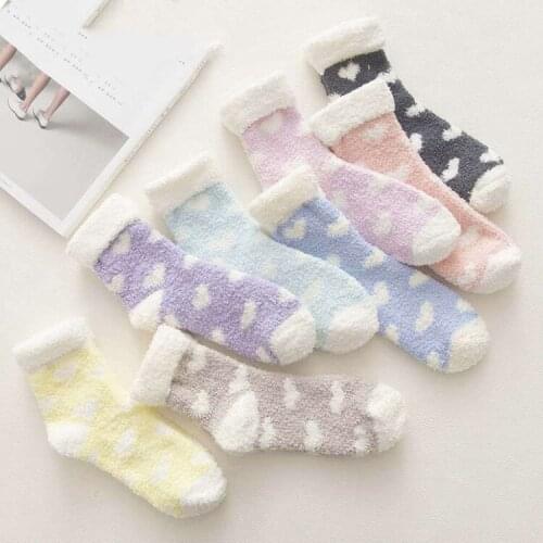 Candy Warm Lady Heart Cute Winter Kawaii Thick Casual Women Socks Fuzzy Fluffy Terry Warm Socks Short Cute Cotton Socks Female