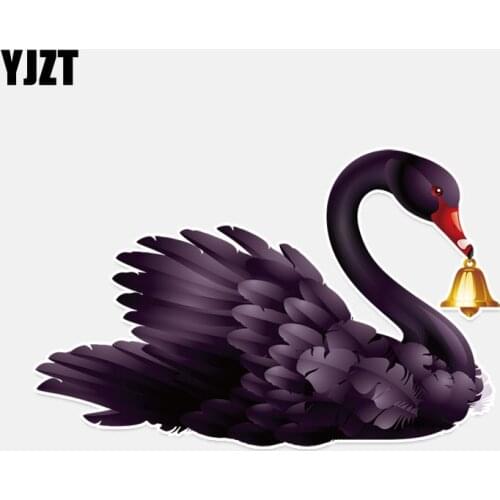 YJZT 13.9*8.9CM Mysterious Black Swans Decor Car Sticker PVC Personalized Colored 11A0166