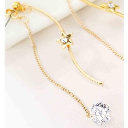 YaYi Jewelry Fashion Multi-Color Glass Stone Rhinestone Dangle Crystal Women Ancient Silver Color Wear ear Band Tassel Earrings