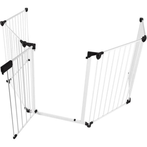 5PCS Black Safety Fences For Baby Dog Cat Rabbit Iron Fence Fireplace Grille Fence Free Adjustment Fence Baby Pet Supplies