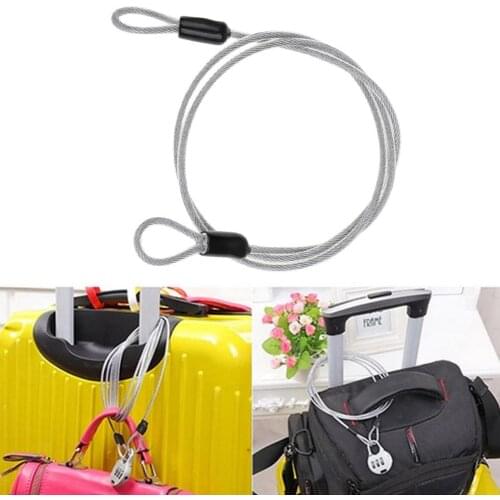1m Stainless Steel Bicycle Cable Lock Clothesline Double Security End Loop Steel Wire bared Rope lifting Cable line Clothesline