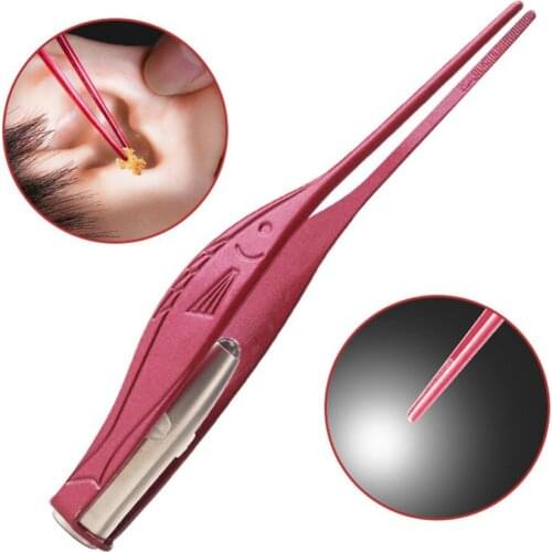 1Pc Ear Wax Pickers Cleaner Ear Wax Removal Tools LED Flashlight Tool Set Ear Picks Wax Removal Tweezers EarPick Clean Tools