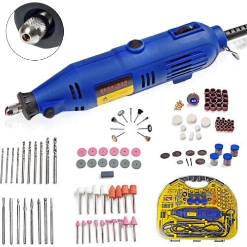 130W Multifunctional Electric Grinder Mini Speed Regulating Electric Grinder 211pcs Rotary Tool Accessories Grinding Power Tools