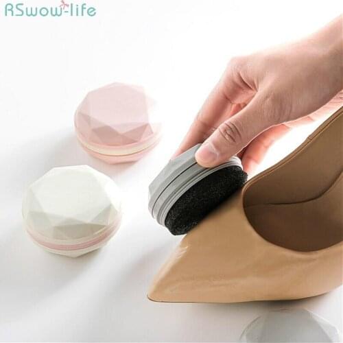 2PCS Portable Shoe Polisher Double-Sided Macaroon Style Shoe Polisher Sponge Shoe Polisher Decontamination Cleaning Shoe Brush
