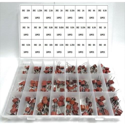 240Pcs 382 392 24Values Blow Cylindrical Fuse 0.5A 1A 1.25A 2A 3.15A 4A 5A 6.3A 8A 10A Amp For LCD TV Power PCB Insurance Kit