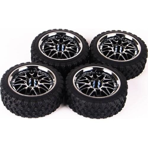 4PCS 10087-21104 1/10 RC Rally Racing Car Rubber Tyre Tire Wheel with 12mm Hex fit HPI HSP Road Car Model