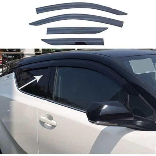 4Pcs Car Window Visor Door Rain Sun Shield Side Windows Cover Trim Accessories For Toyota CHR C-HR 2016 2017 2018 2019 2020