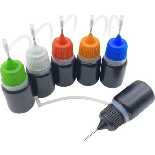 50pcs Empty Black PE Vial Plastic Dropper Bottle With Metal Needle Cap E Liquid 5ml Bottle