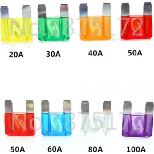 8Pcs Assorted MAXI Fuse Auto Car Boat Blade 20A 30A 40A 50A 60A 70A 80A 100A AMP Automotive Fuses Blade Big Size Auto fuse