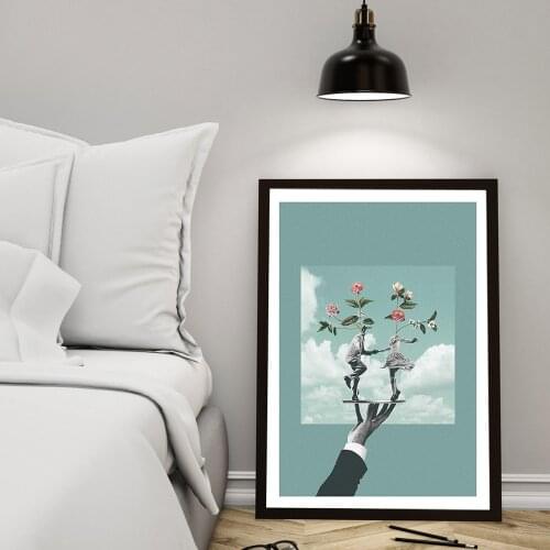 Abstract Vintage Beach Life Canvas Painting Wall Art Woman Dancing Poster and Print Picture For Bed Room Nordic Decor No Frame