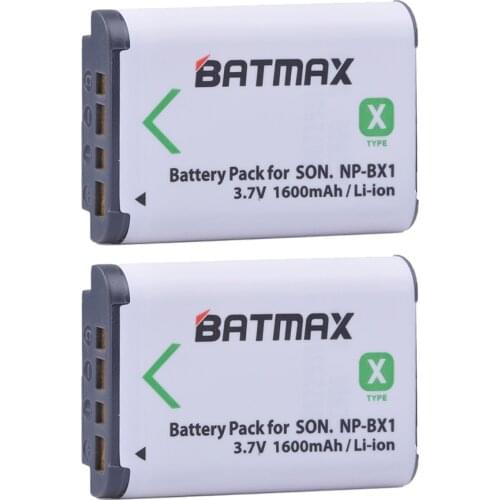 Batmax 2Pc NP-BX1 NP BX1 Camera Battery for SONY DSC RX1 RX100 RX100iii M3 M2 RX1R HX300 HX400 HX50 HX60 GWP88 PJ240E AS15 WX350