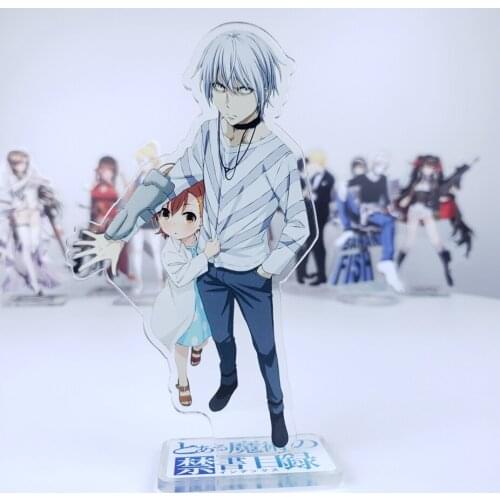 Anime Toaru Kagaku no Railgun A Certain Magical Index Misaka Mikoto Accelerator Acrylic Stand Figure Cosplay Desk Decor 15cm An