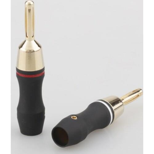 Audiocrast BL002 4mm Banana Plug Right Angle Gold-Plated Video Speaker Adapter Audio Connector Banana Connector