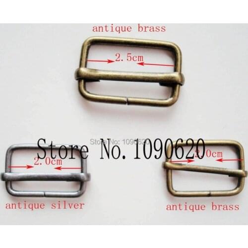 Free shipping 2.5cm 2.0cm antique silverbag adjuster garment belt accessories antique brass buckles for braces