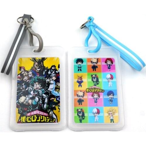 Anime My Hero Academia Deku Transparent Keychain ID Card Holder Credit Bank Card Protective Case Student Bus Card Cover