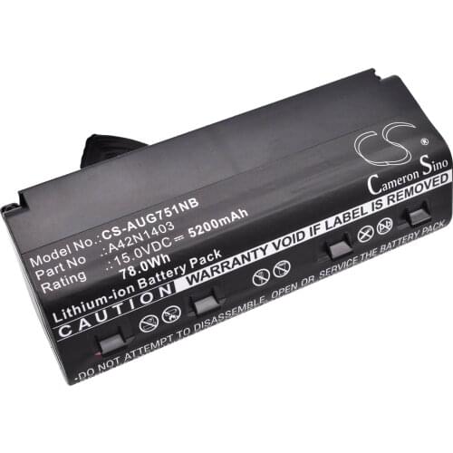 CS 5200mAh/78.00Wh battery for Asus ROG G751JY-T7163H,G751JY-T7186H,G751JY-T7188H,GFX71,GFX71J,GFX71JM,GFX71JT