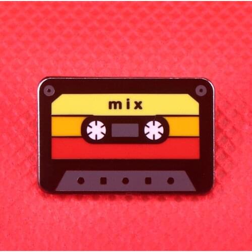 Mix tape enamel pin 80s retro music badge cassette tape brooch musical jewelry music lovers gift cute pins art