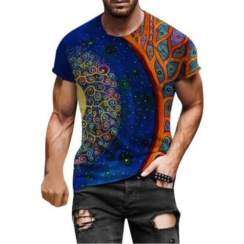 European and American retro design mens 3D printing T-shirt quick-drying loose T-shirt fashion 2021 summer thin section