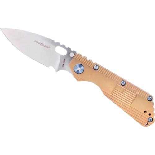 JohnnyJamie Custom Strider SMF 3.5" Golden TC4 Titanium Handle CPM S35VN blade Tactical Folding combat survival Knifes