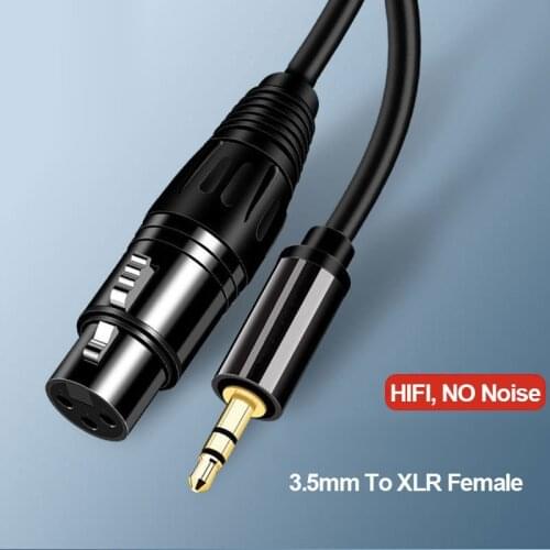 3.5mm To XLR Cable Karaoke Microphone Sound Card Cord To Laptop Mobile Phone Speaker Camera Mixer Cable Male To Female No Noise