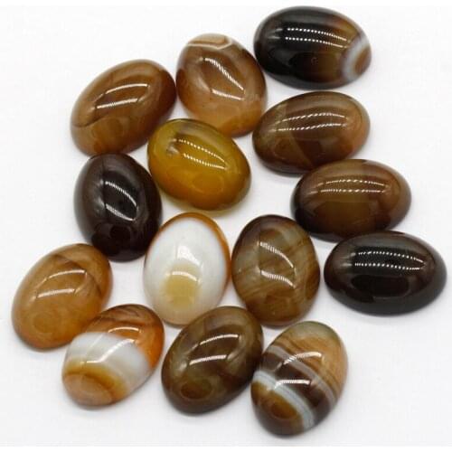 Brown Striped Cabochon Flat Back Agate CAB Natural Stone Men And Women Fashion Jewelry Making Naked Stone Wholesale
