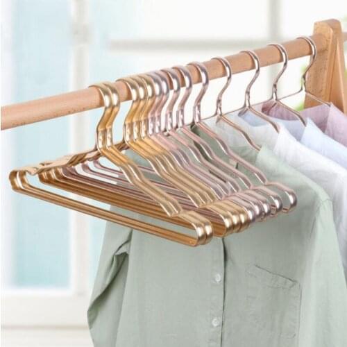 Space aluminum hanger aluminum alloy no trace clothing support household anti-skid windproof clothes rack LX4272