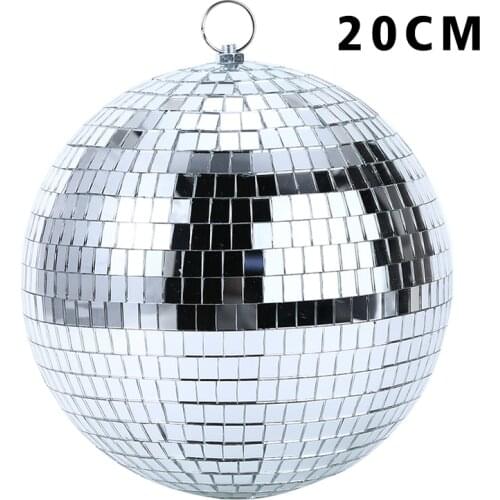 Colorful Stage Lighting Effect 8 Inch 20cm Disco Mirror Glitter Ball Lightweight Silver Christmas Party Decor