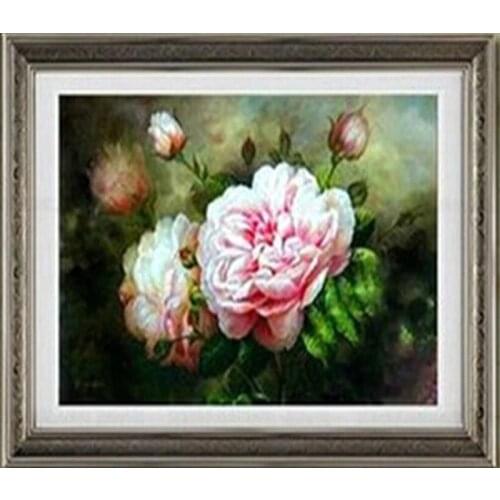 Golden Panno,Needlework,Embroidery,DIY Floral Painting,Cross stitch,kits,11ct beautiful peony Cross-stitch,Sets For Embroidery