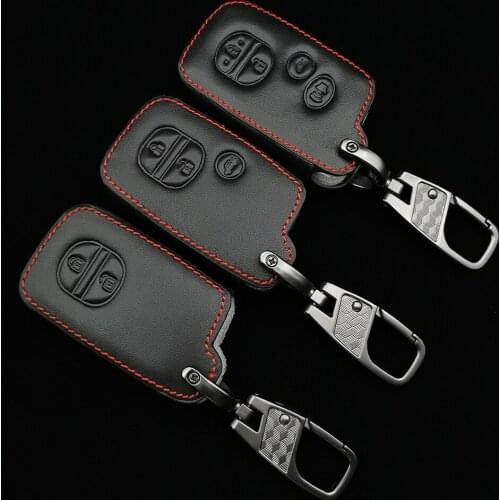 Genuine Leather Car Key Case Cover For Toyota Land Cruiser Prado 150 Camry Prius Crown For Foreste Subaru XV Keychain Holder
