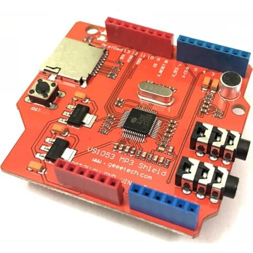 100% New 1PCS VS1053B MP3 Music Shield Stereo Audio Play Record Decode Expansion Board With TF Card Slot For Arduino UNO MEGA